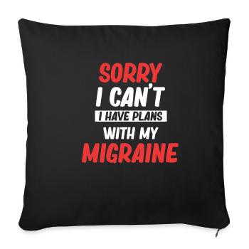 Désolé je ne peux pas, j’ai des projets - Housse de coussin décorative 45 x 45 cm - noir - Devant