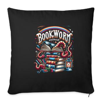 Bookworm and Proud 6 - Sofakissenbezug 45 x 45 cm - Schwarz - Vorne