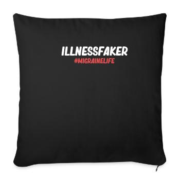 Diseasefaker #migrainelife Trouble de maladie - Housse de coussin décorative 45 x 45 cm - noir - Devant