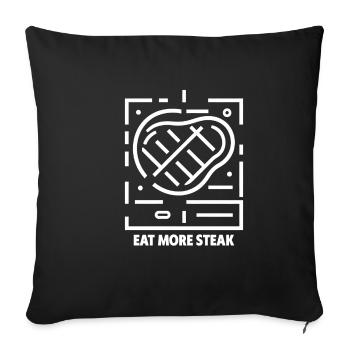 Eat More Steak 17 - Sofa pillowcase 17,3'' x 17,3'' (45 x 45 cm) - black - Front
