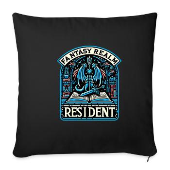 Fantasy Realm Resident 2 - Sofa pillowcase 17,3'' x 17,3'' (45 x 45 cm) - black - Front