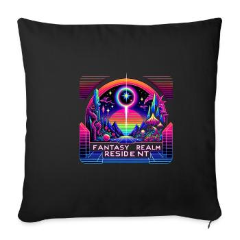 Fantasy Realm Resident 3 - Sofa pillowcase 17,3'' x 17,3'' (45 x 45 cm) - black - Front