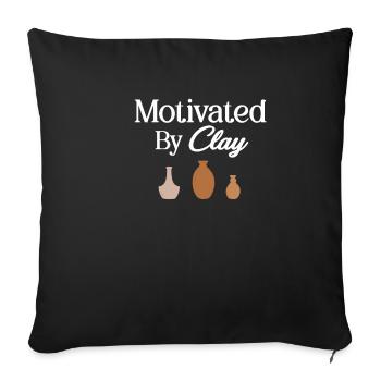 Motivé par la poterie amusante en argile - Housse de coussin décorative 45 x 45 cm - noir - Devant