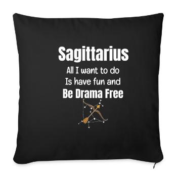 Sagittaire, je veux juste m’amuser et être libre de - Housse de coussin décorative 45 x 45 cm - noir - Devant