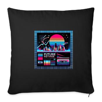 Future Retiree 8 - Sofa pillowcase 17,3'' x 17,3'' (45 x 45 cm) - black - Front