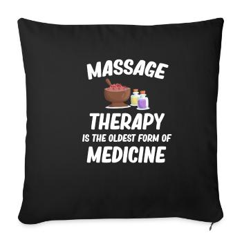 Massage therapy is the oldest form of - Sofa pillowcase 17,3'' x 17,3'' (45 x 45 cm) - black - Front