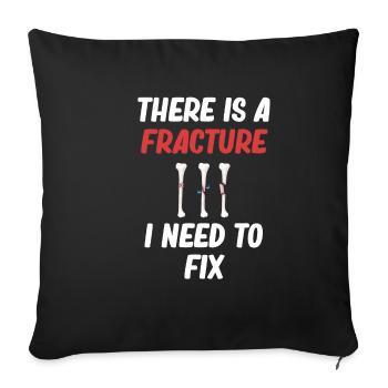 There's a fracture I need to fix - Sofa pillowcase 17,3'' x 17,3'' (45 x 45 cm) - black - Front