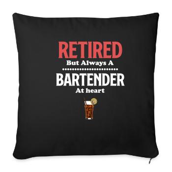 Retraité, mais barman dans l’âme - Housse de coussin décorative 45 x 45 cm - noir - Devant