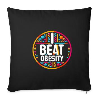 J’ai vaincu l’obésité 12 - Housse de coussin décorative 45 x 45 cm - noir - Devant