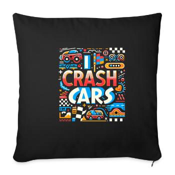 I Crash Cars 9 - Sofakissenbezug 45 x 45 cm - Schwarz - Vorne