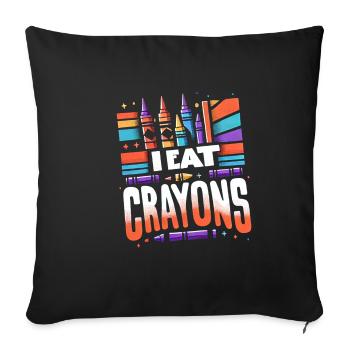I Eat Crayons 17 - Sofakissenbezug 45 x 45 cm - Schwarz - Vorne