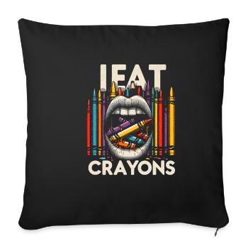 I Eat Crayons 22 - Sofakissenbezug 45 x 45 cm - Schwarz - Vorne