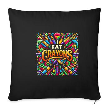 I Eat Crayons 23 - Sofakissenbezug 45 x 45 cm - Schwarz - Vorne