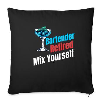 Barman à la retraite Mix Yourself Barman - Housse de coussin décorative 45 x 45 cm - noir - Devant