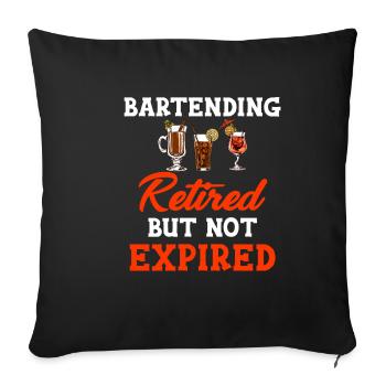 Barman à la retraite, mais pas expiré - Housse de coussin décorative 45 x 45 cm - noir - Devant