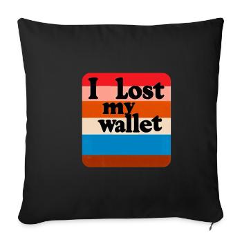 J’ai perdu mon portefeuille 16 - Housse de coussin décorative 45 x 45 cm - noir - Devant