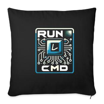 Exécuter Cmd 38 - Housse de coussin décorative 45 x 45 cm - noir - Devant