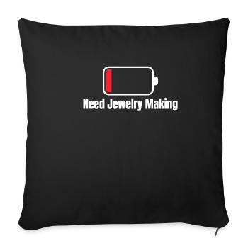 Besoin d’un bijoutier de fabrication de bijoux - Housse de coussin décorative 45 x 45 cm - noir - Devant