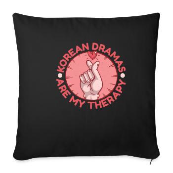 Les drames coréens sont ma thérapie 8 - Housse de coussin décorative 45 x 45 cm - noir - Devant