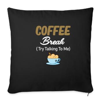 Pause café Essayez en 10 minutes Espresso - Housse de coussin décorative 45 x 45 cm - noir - Devant