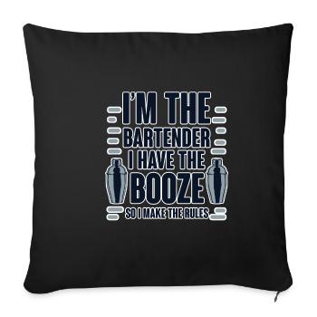 J’ai de l’alcool, alors je fais les règles 2 - Housse de coussin décorative 45 x 45 cm - noir - Devant
