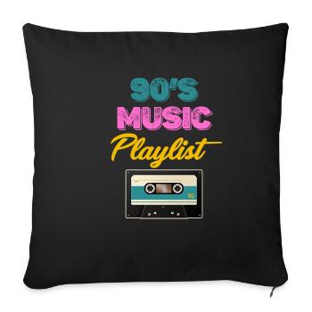 90s Music Playlist Boomer Funny Age Man - Sofa pillowcase 17,3'' x 17,3'' (45 x 45 cm) - black - Front