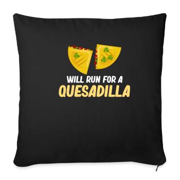 Courses pour un Quesadilla Burritos Argentine - Housse de coussin décorative 45 x 45 cm - noir - Devant