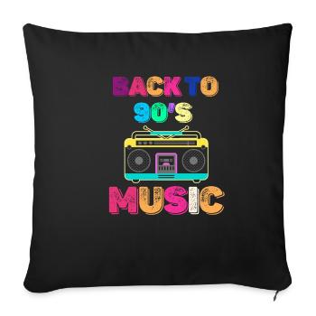 Back to 90s Music Lovers Boomer - Sofa pillowcase 17,3'' x 17,3'' (45 x 45 cm) - black - Front