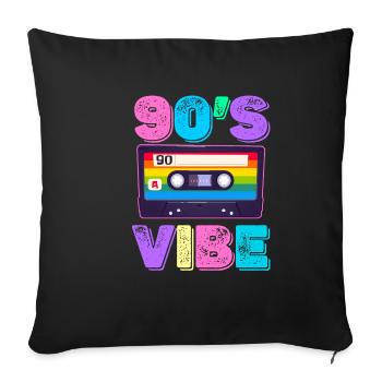 90s Vibe Music Lover Boomer Funny - Sofa pillowcase 17,3'' x 17,3'' (45 x 45 cm) - black - Front