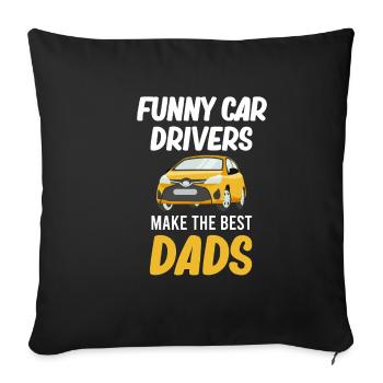 Les conducteurs amusants font les meilleurs papas - Housse de coussin décorative 45 x 45 cm - noir - Devant