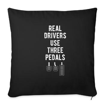 Les vrais cyclistes utilisent trois pédales plus drôles - Housse de coussin décorative 45 x 45 cm - noir - Devant