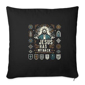 Jésus est là pour moi 20 - Housse de coussin décorative 45 x 45 cm - noir - Devant