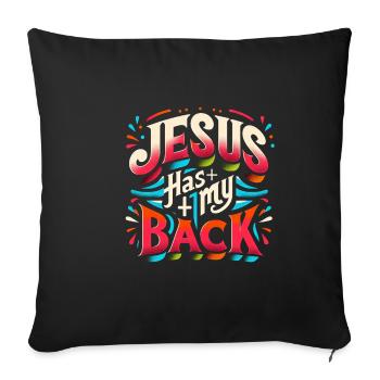 Jésus est là pour moi 22 - Housse de coussin décorative 45 x 45 cm - noir - Devant