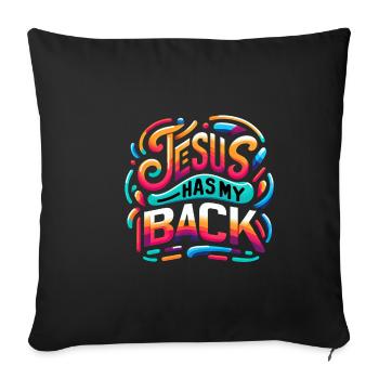 Jésus est là pour moi 24 - Housse de coussin décorative 45 x 45 cm - noir - Devant
