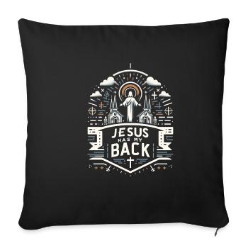 Jésus est là pour moi 28 - Housse de coussin décorative 45 x 45 cm - noir - Devant