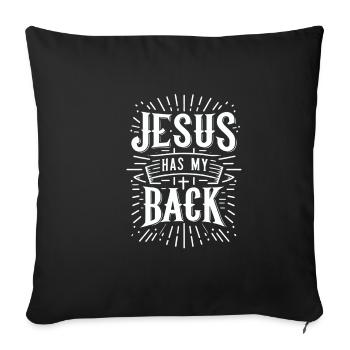 Jésus est là pour moi 31 - Housse de coussin décorative 45 x 45 cm - noir - Devant
