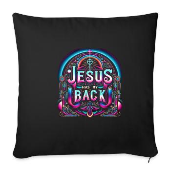 Jésus est là pour moi 26 - Housse de coussin décorative 45 x 45 cm - noir - Devant