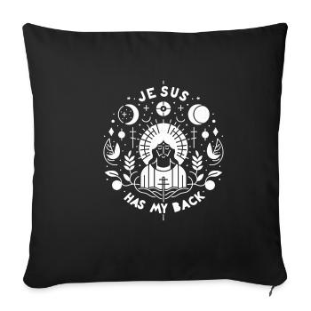 Jésus est là pour moi 25 - Housse de coussin décorative 45 x 45 cm - noir - Devant