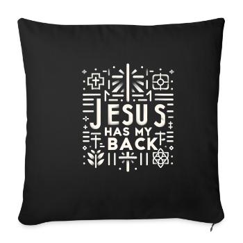 Jésus est là pour moi 30 - Housse de coussin décorative 45 x 45 cm - noir - Devant