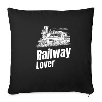 Railway Lover Drôle Conducteur De Train - Housse de coussin décorative 45 x 45 cm - noir - Devant
