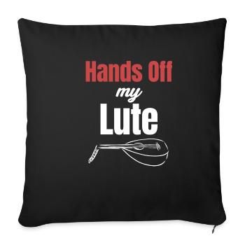 Mains de mon luth corde musicien mandoliniste - Housse de coussin décorative 45 x 45 cm - noir - Devant