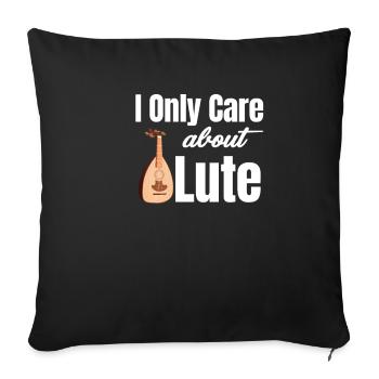 Je ne m’intéresse qu’au joueur de luth - Housse de coussin décorative 45 x 45 cm - noir - Devant