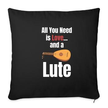 Tout ce dont vous avez besoin, c’est d’amour et d’un - Housse de coussin décorative 45 x 45 cm - noir - Devant