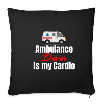 Ambulance driving is my volunteer - Sofa pillowcase 17,3'' x 17,3'' (45 x 45 cm) - black - Front