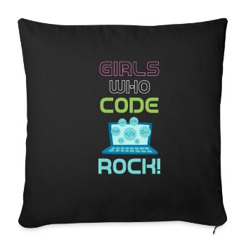 Mädels, Die Programmieren, Rocken! Programmierer, - Sofakissenbezug 45 x 45 cm - Schwarz - Vorne