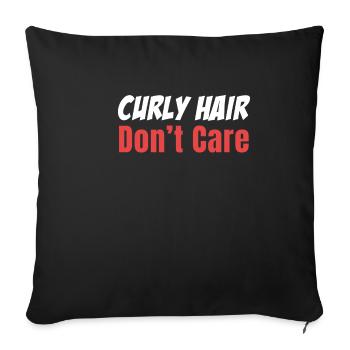 Les cheveux bouclés ne se soucient pas de l’humour - Housse de coussin décorative 45 x 45 cm - noir - Devant