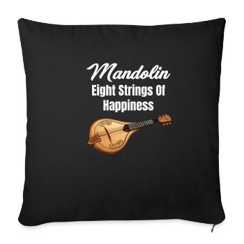 Mandoline Acht Saiten Des Glücks Gitarre - Sofakissenbezug 45 x 45 cm - Schwarz - Vorne