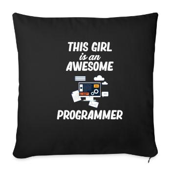 This girl is a fantastic - Sofa pillowcase 17,3'' x 17,3'' (45 x 45 cm) - black - Front