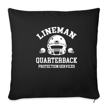 Services de protection du quart-arrière de ligne plus drôle - Housse de coussin décorative 45 x 45 cm - noir - Devant