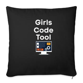 Mädchen Programmieren Auch Programmierer - Sofakissenbezug 45 x 45 cm - Schwarz - Vorne